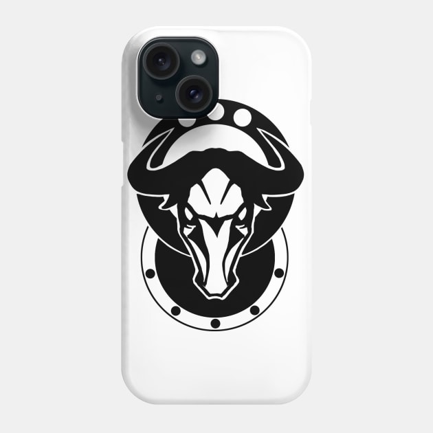 Bull Head - Original Logo Banner Sigil - Dark Design for Light Backgrounds Phone Case by Indi Martin