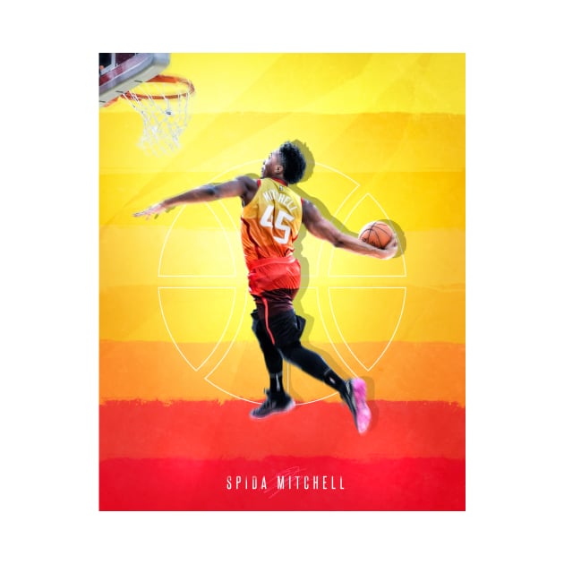 Donovan Spida Mitchell Utah Sports Art by JRoseGraphics