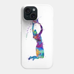 Volleyball Girl Player Setter Blue Purple Watercolor Art Sports Gifts Phone Case