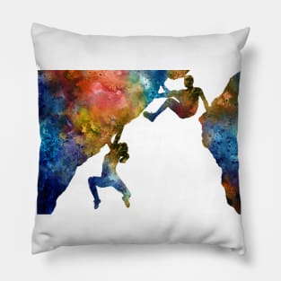 Rock climbing couple Pillow