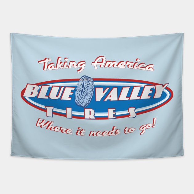 Blue Valley Tires Tapestry by Nazonian