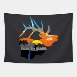 Elk Silhouette Tapestry