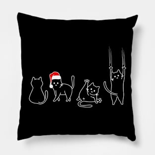 funny christmas cats Pillow