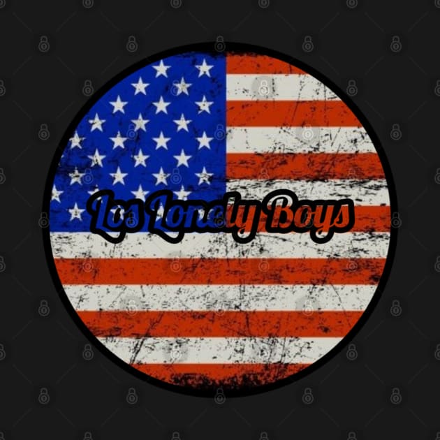 Los Lonely Boys / USA Flag Vintage Style by Mieren Artwork 