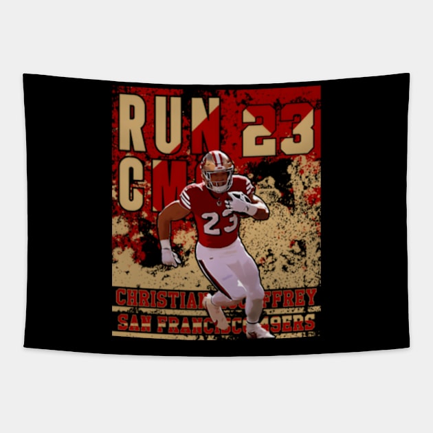 Christian Mccaffrey Run Cmc 23 49Ers Tapestry by Lonacrumton