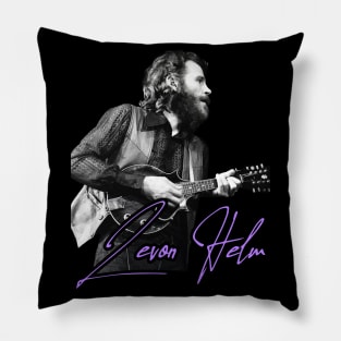 Levon Helm // Retro Electric Dirt FanArt Tribute Pillow