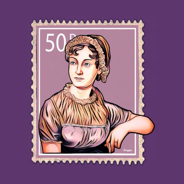 Jane Austen Postage Stamp by pembertea