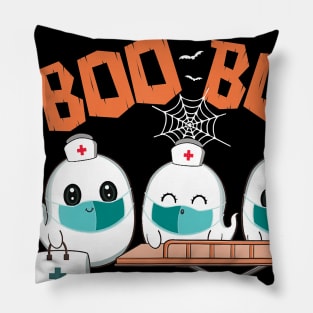 Boo Boo Crew Ghost Doctor Paramedic EMT Nurse Halloween Pillow