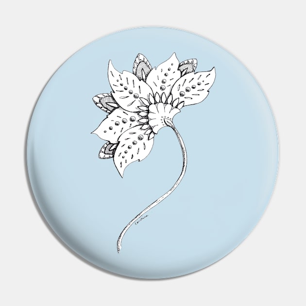 Ink drawing - graceful, fanciful Renaissance flower Pin by LadyCaro1