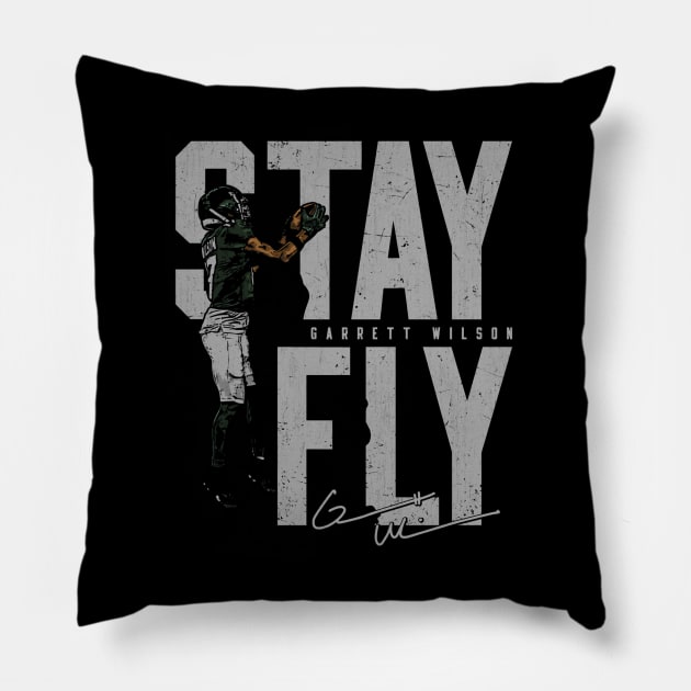 Garrett Wilson New York J Stay Fly Pillow by ClarityMacaws