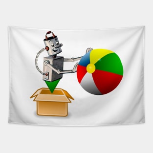 robot playing beach ball Tapestry