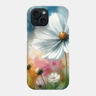 White Cosmos Flower Phone Case