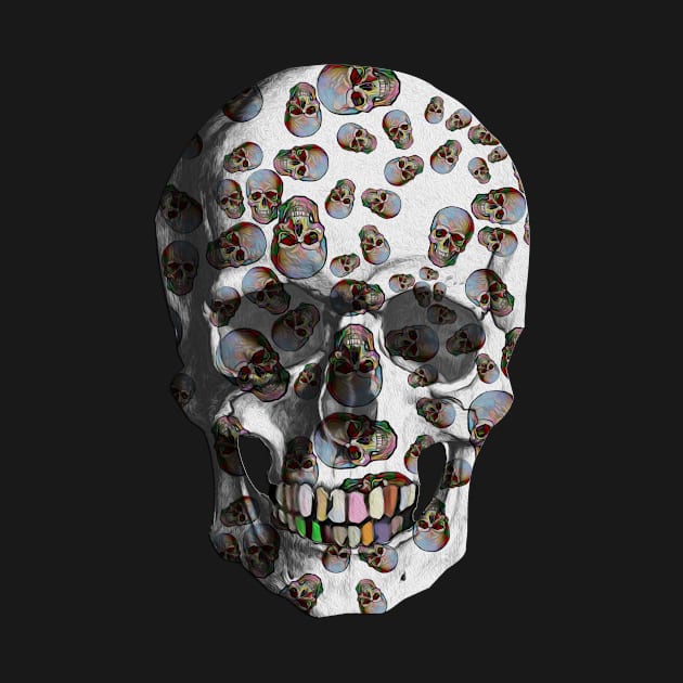 Happy Skull Random Pattern (White) by Diego-t