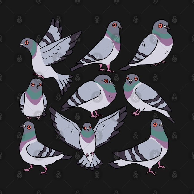 Cute Pigeons illustration by Yarafantasyart