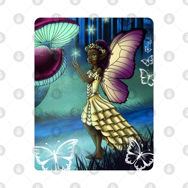 African American Fairy and Mushrooms by treasured-gift