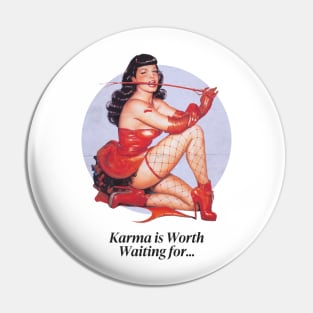 Karma Vintage Graphic Poster Pin