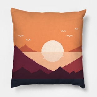 Sunset At The Sea Pillow