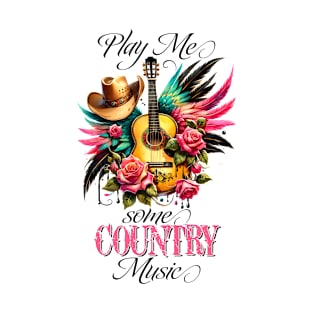 Play me some country music Country Music Heartbeat Western Cowboy Cowgirl Gift T-Shirt