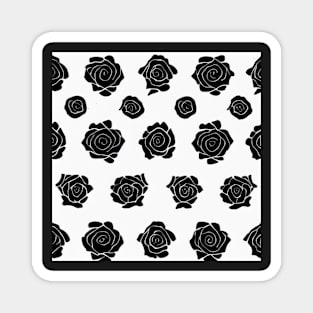 Black Roses Pattern Magnet