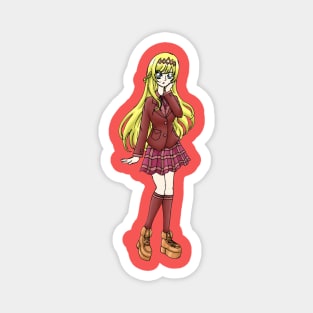 ANIME ELEGANT GIRL SCHOOL UNIFORM (RED) Magnet