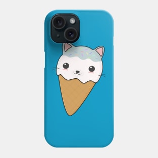 Cute Cat Ice Cream Cone T-Shirt Phone Case