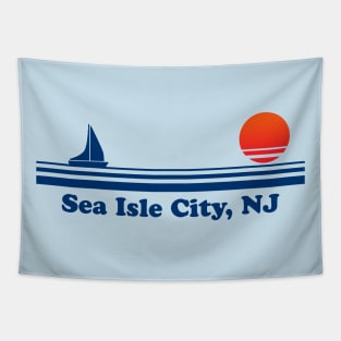 Sea Isle City, NJ - Sailboat Sunrise Tapestry