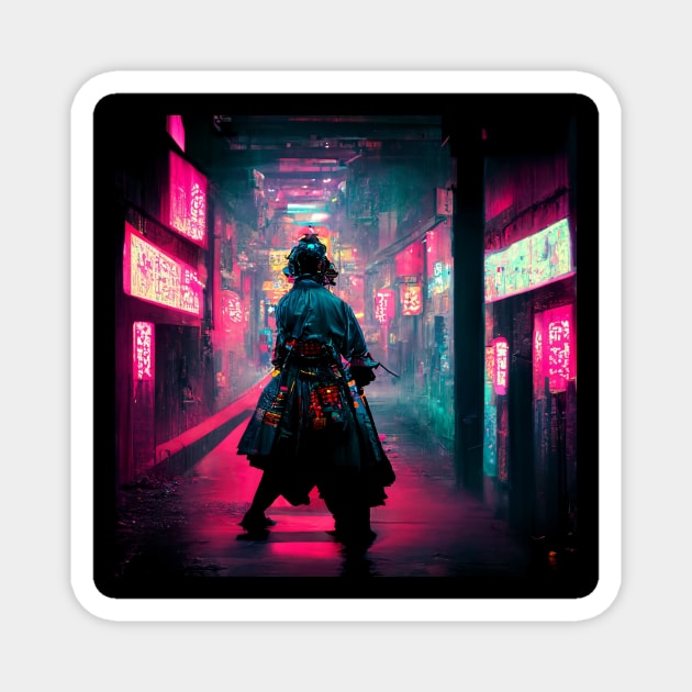 Sagitta - Cyberpunk Samurai Magnet by ArkMinted