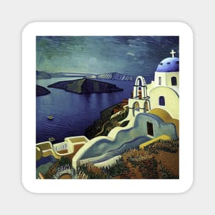 Santorini, Greece, in Van Gogh's style Magnet