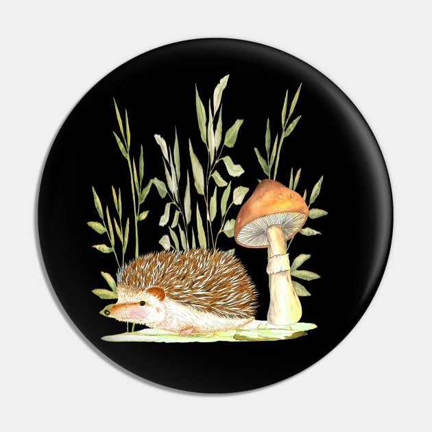 hedgehog and the mushroom Pin by LatiendadeAryam