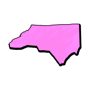 Pink North Carolina Outline T-Shirt