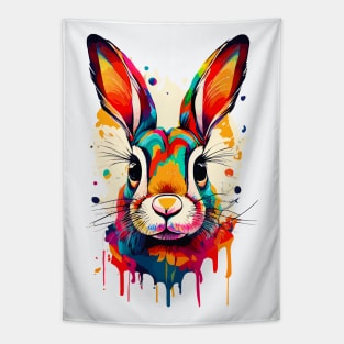 Cute Bunny Rabbit Colourful - Rabbit Tapestry