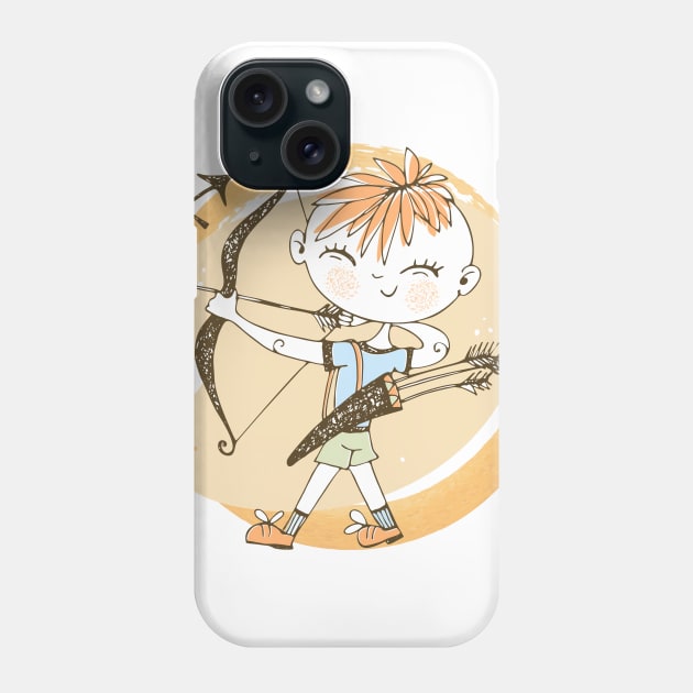 Zodiac Sagittarius Cute Kid Design Horoscope Gift Phone Case by The Little Store Of Magic