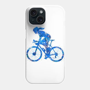 Road biker watercolor blue Phone Case