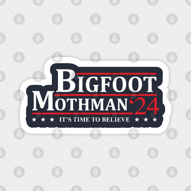 Bigfoot Mothman 2024 Presidential Election Campaign Magnet by Wasabi Snake
