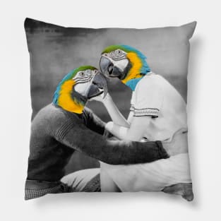 Parrot Love Collage Pillow