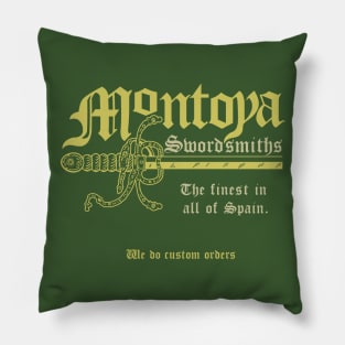 Montoya Sword Company (gold tone text) Pillow