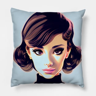 Audrey Hepburn, Elegant Classic Beauty, Confident Witty Fun Flirty Smart Actress Pillow