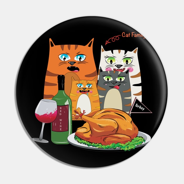 WTF Wine Turkey Family Pin by PunnyPoyoShop