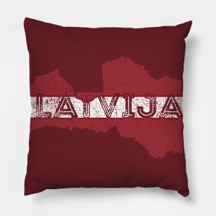 Latvija Map and Latvian Flag Souvenir Pillow