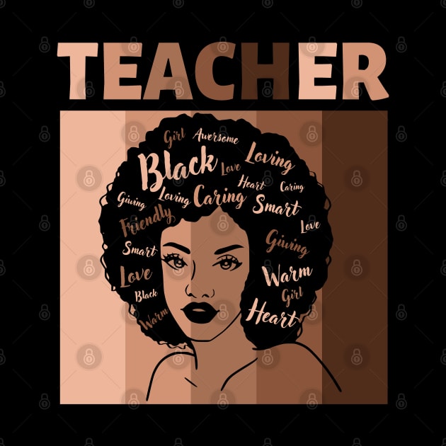 Black Smart Teacher Afro Love Melanin of African American by AE Desings Digital