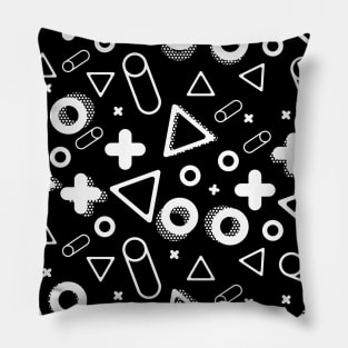 90's Retro Shapes Patterns Pillow