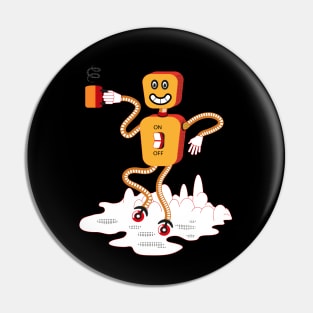 Tea Robot on the moon Pin