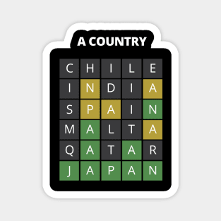 Wordle, a word nerd craze - 5 Letter word Country Magnet