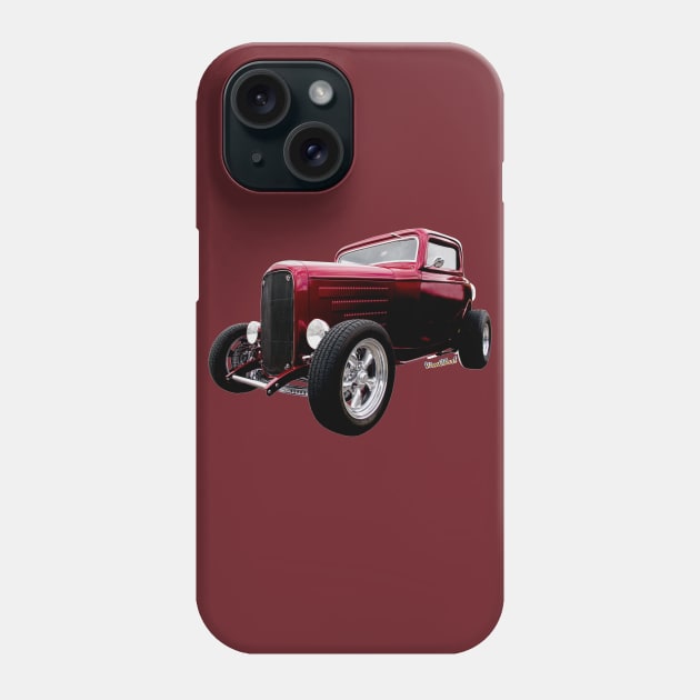 32 High Boy 3 Window Coupe Hot Rod Phone Case by vivachas