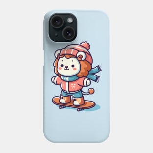 Cute lion Snowboarding Phone Case