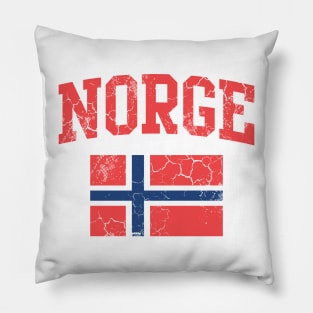 Norge Flag Norwegian Family Norway Vintage Fade Pillow