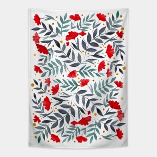 Magical garden - gray and red Tapestry