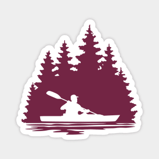 Summer Kayaker Paddling Magnet