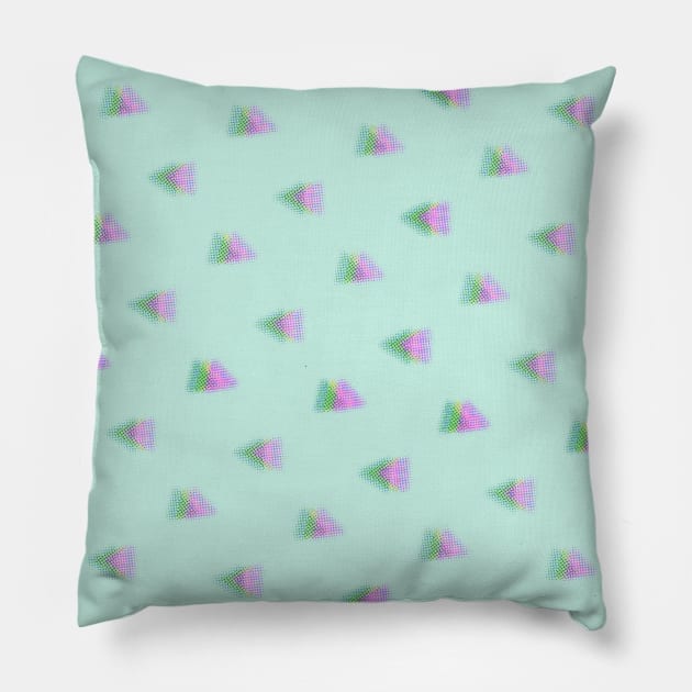 Triangle Pattern: Mint Pillow by LillianXie