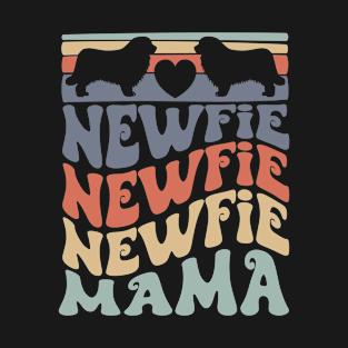 Retro Newfie Mom Newfoundland Dog Owner T-Shirt